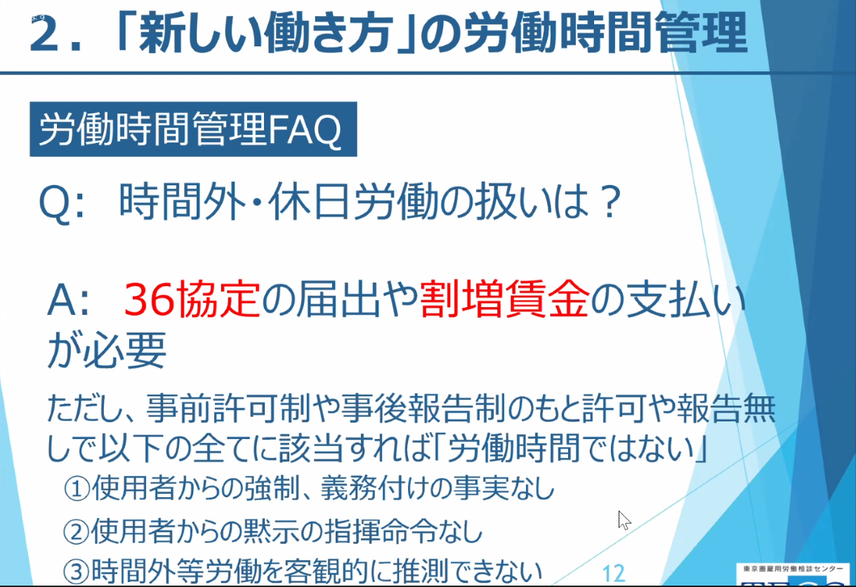 「新しい働き方」の労働時間管理