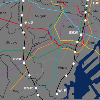 地図:エリアから拠点を探す